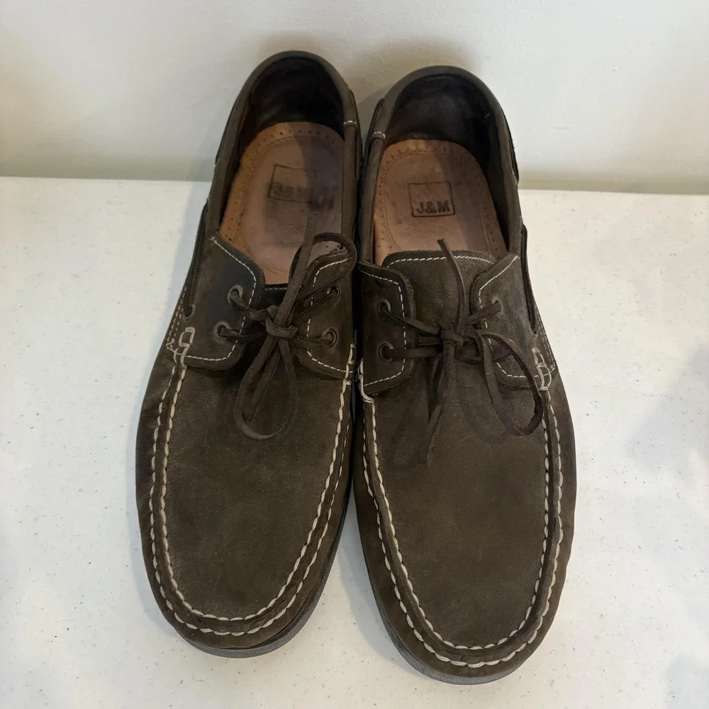 Johnston & Murphy Shoes Mens Size 11.5 Boat Moc Toe Deck‎ Casual Leather J&M